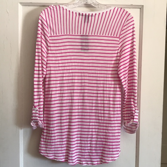 NWT 89th & Madison pink n white striped sailor shirt 👚 perfect with jeans! - Picture 6 of 7